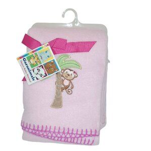 2013 Garanimals Monkey On Palm Tree Fleece Baby Security Lovey Blanket 30" X 40"